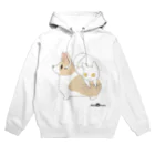 肉球雑貨ホワイトアンドピーチのしろともも Hoodie