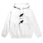 PokuStarのラグビー　キックティーとクマ・黒 Hoodie