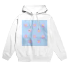 きゅーりー。のピンクふらわー(ブルー) Hoodie