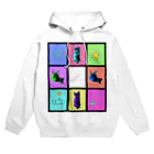 chama.comのマルチカラー ネコとらくがき Hoodie