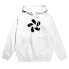 『NG （Niche・Gate）』ニッチゲート-- IN SUZURIの動物家紋。H.T.（変わり散り桜５ネコ）黒 Hoodie