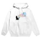 植原翠のお店の花と黒猫 Hoodie