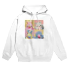 にくもちの赤ちゃん🧸のねこ くま うさぎの赤ちゃんたち 4匹 Hoodie