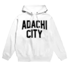 JIMOTOE Wear Local Japanの足立区 ADACHI CITY ロゴブラック　 Hoodie