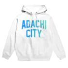 JIMOTO Wear Local Japanの足立区 ADACHI CITY ロゴブルー Hoodie