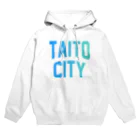 JIMOTO Wear Local Japanの台東区 TAITO WARD ロゴブルー Hoodie