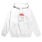 もちこのパンイチ🍞のシロクマと柴犬の相合傘 Hoodie