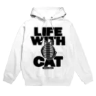 SHOP W　SUZURI店のLIFE WITH a CAT　フーディ パーカー