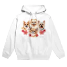 SANKAKU DESIGN STOREのお花の似合う小さい犬たち。 Hoodie