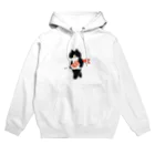 SUIMINグッズのお店の【中・フチあり】海老の握り寿司を機嫌よく運ぶねこ Hoodie