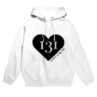 131の131ハート黒ロゴ Hoodie