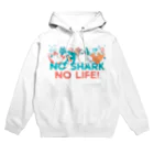 SANKAKU DESIGN STOREのNO SHARK NO LIFE! 仲良し赤ちゃんサメ パーカー