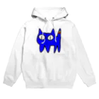 きょうは、なにをきようか。のねこですから。青 Hoodie