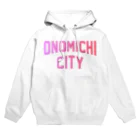 JIMOTOE Wear Local Japanの尾道市 ONOMICHI CITY ロゴピンク パーカー