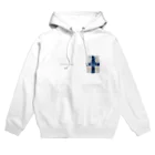 I E Nの手描きクロス(BLUE) Hoodie