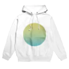 すずめのいろの【日本の伝統色・冬】枯草色〜白群グラデーション　まる Hoodie