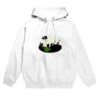 ALFORDのキジシロ猫「もう食べられないニャ」 Hoodie