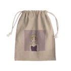 Hinanochin.shopのMs. Blonde Short Hair Mini Drawstring Bag