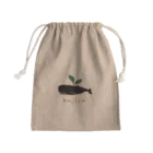 kujiraの店のkujiracamp 茶文字 Mini Drawstring Bag