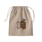 ミナミハチゴーのネコピアノwithヨゲンノトリ Mini Drawstring Bag