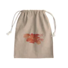 【松】黒金アートこぎん和紙和柄の紅津軽tsugaru和柄 Mini Drawstring Bag