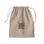 壁かべSHOP・SUZURI店のひょっこり猫さんCOL. Mini Drawstring Bag