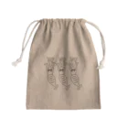 ネコとワタシのシュールな人魚姫（モノクロ） Mini Drawstring Bag