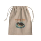 Teal Blue Coffeeのお昼寝の時間　-puppy teal- Mini Drawstring Bag