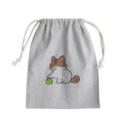 にか。の雑貨屋さん。のしろくんとボール。 Mini Drawstring Bag