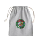 Cody the Lovebirdのクリスマスリース　セキセイインコ、オカメインコ、コザクラインコ　Chubby Bird Mini Drawstring Bag