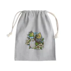 Cody the Lovebirdの仲良しインコ　セキセイインコ、オカメインコ、オキナインコ Chubby Bird Mini Drawstring Bag