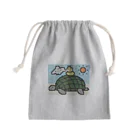 ネコモトタロウショップの亀に乗る鳥 Mini Drawstring Bag