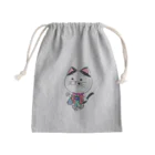 ブドウのお着物でお出かけニャンコ Mini Drawstring Bag