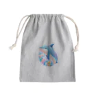 dolphineの可愛いイルカ Mini Drawstring Bag