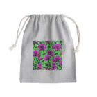 dolphineの紫の鮮やかな花 Mini Drawstring Bag