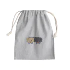 チャリティーグッズ-犬専門デザインのダックスフンド-イエロー&ブラックタン「I♡DACHSHUND」 Mini Drawstring Bag