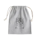 greetenのアート猫　モノクロ　 Mini Drawstring Bag