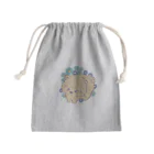 猫のきぬくんのお店のポメプーと青いガーベラ Mini Drawstring Bag