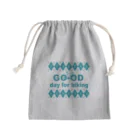 キッズモード某のチャリロゴアーガイル(mint) Mini Drawstring Bag