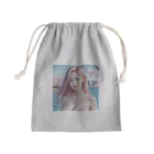 AI goddessの桜と川と青空と、ピンクの髪の女の子 Mini Drawstring Bag