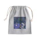 キイロチャンの花火の夜の牛くんとゾウさん Mini Drawstring Bag