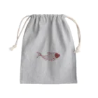 mumusの魚　sequinsred Mini Drawstring Bag