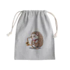 moriugのサックスを演奏するハリネズミ Mini Drawstring Bag