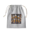 無類の酒好きのビールで乾杯！ Mini Drawstring Bag