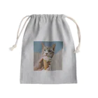 猫雑貨屋　ねこまろのアイスにかぶりつく猫 Mini Drawstring Bag