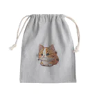 Auraのまん丸猫ちゃん Mini Drawstring Bag