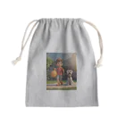 ワンダーワールド・ワンストップの男の子と愛らしいシュナウザー・ドッグ② Mini Drawstring Bag