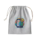 ワンダーワールド・ワンストップのスマホとユニークなキャラクター Mini Drawstring Bag