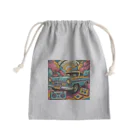 のんびりアート工房のレトロファッション Mini Drawstring Bag