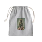 규리shopのテディーベア兄弟のクリスマス Mini Drawstring Bag